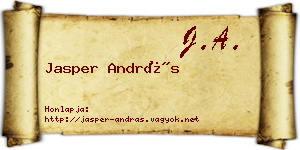 Jasper András névjegykártya